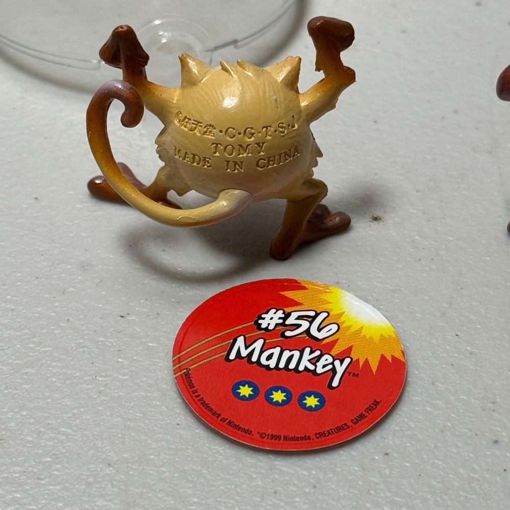 1997 POKEMON Tomy Monster Collection Mankey #56 Primeape #57 Poke Ball Discs NM - Picture 4 of 6